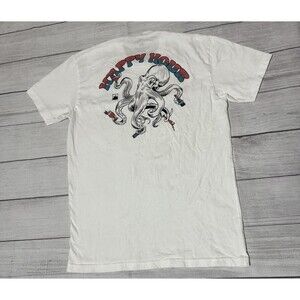 Flomotion Happy Hour Graphic T Shirt Drunk Octopus Size Medium M White Defect
